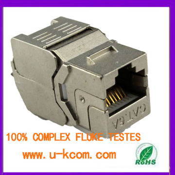 Cat6 cat6a rj45 red modular jack cat6a stp keystone jack